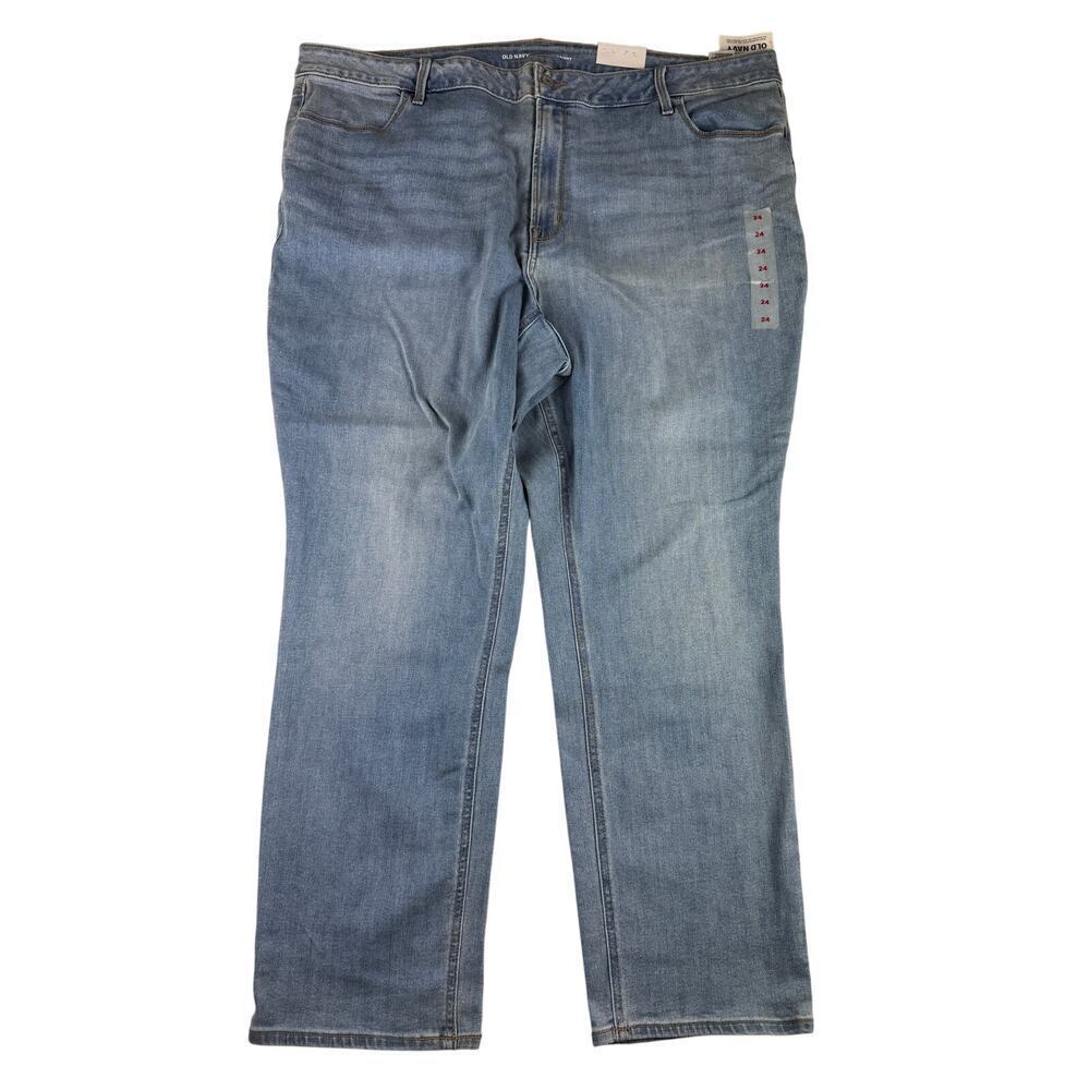 Old Navy High Rise Straight Blue Jeans - Plus Size 24